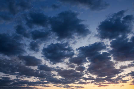 Beautiful cloudy sky during sunset or sunrise. 