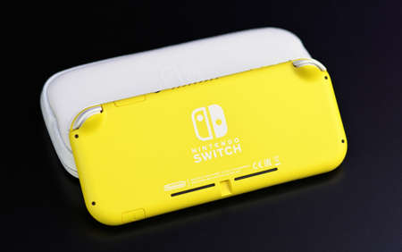 MOSCOW, RUSSIA - October 08, 2019: Nintendo Switch Lite is Nintendo's latest entry into handheld...