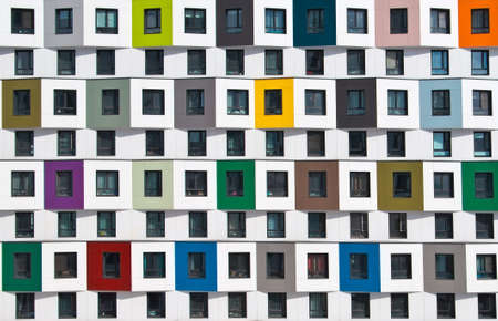 Colorful facade of the new building. Modern architecture, residential buildingの写真素材