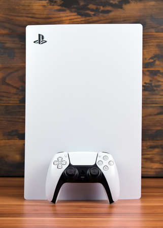 Moscow - November 19 2020: New video game console PlayStation 5のeditorial素材