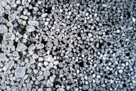 Frozen ice on as a background, a bird's-eye view. Textured surfaceの写真素材