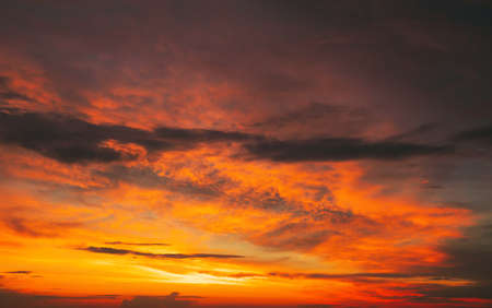 Fantastic beautiful colorful sunrise with cloudy sky. Scenic image of dramatic light in summer weather. Picturesque photo wallpaper. Natural background. Beauty of earth.の写真素材