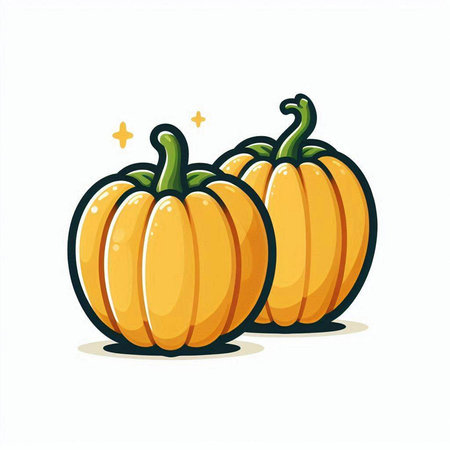 pumpkin vector illustration, isolated on white background, flat styleのイラスト素材