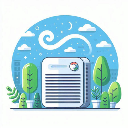 Air conditioner vector illustration in flat style. Modern air conditioner concept.のイラスト素材