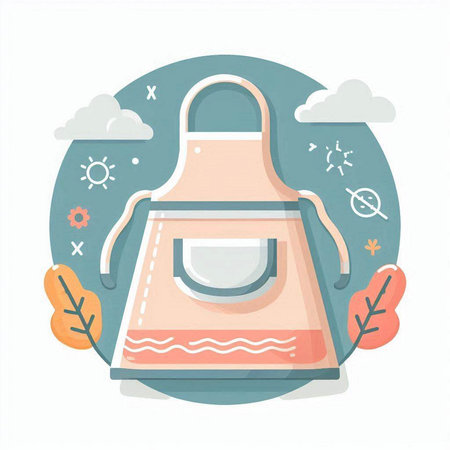 Kitchen apron in flat style. Vector illustration on the theme of cooking.のイラスト素材