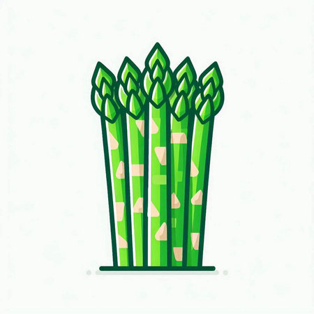 Green asparagus icon isolated on white background. Vector illustration.のイラスト素材