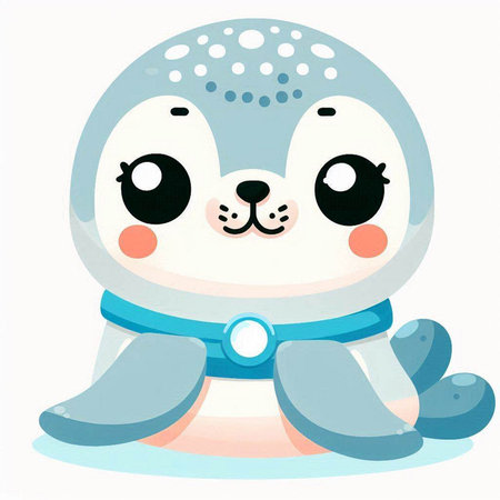 Cute cartoon penguin on a white background. Vector illustration.のイラスト素材