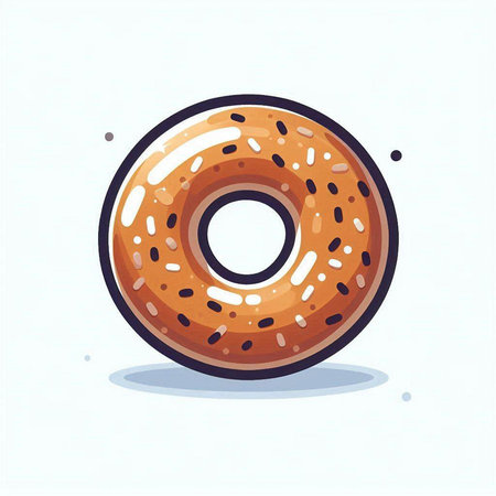 Illustration of a donut on a white background. Vector illustration.のイラスト素材