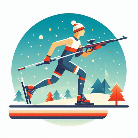 Winter sports. Skiing and cross country skiing. Vector illustration.のイラスト素材