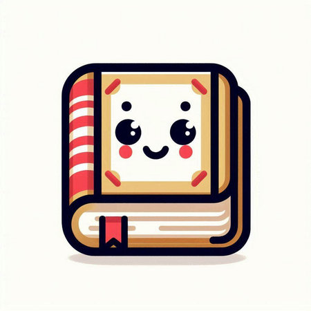 Cute book cartoon icon isolated on white background. Vector illustration.のイラスト素材