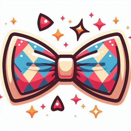 Colorful bow-tie on a white background. Vector illustration.のイラスト素材