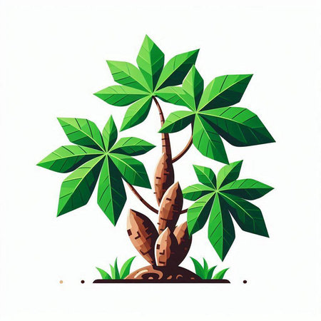 Coconut tree isolated on a white background. Vector illustration.のイラスト素材