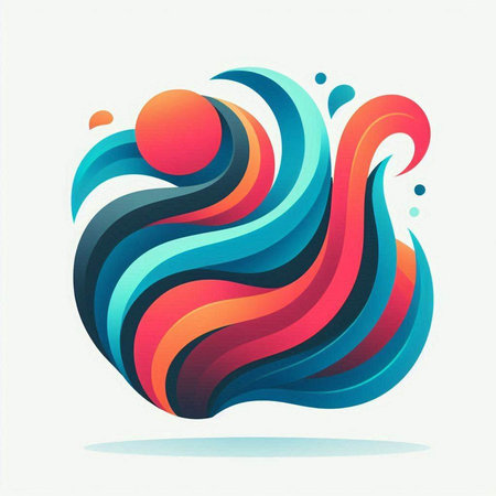 Abstract colorful background with dynamic waves. Vector illustration. Eps 10.のイラスト素材