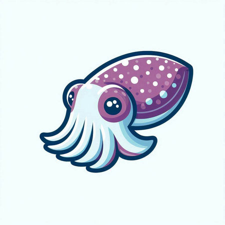 Illustration of a cartoon octopus. Vector illustration on white background.のイラスト素材