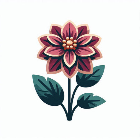 dahlia flower icon over white background. colorful design. vector illustrationのイラスト素材