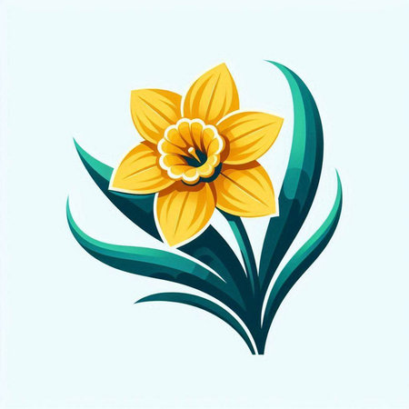 Vector illustration of daffodil flower. Floral background.のイラスト素材