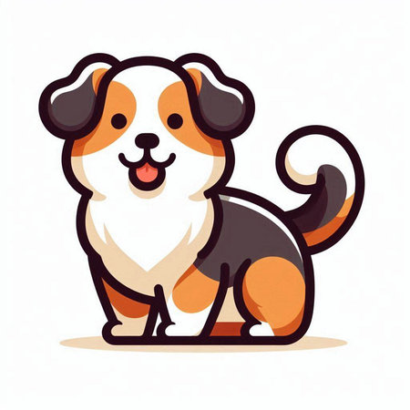 Cute cartoon dog. Vector illustration isolated on a white background.のイラスト素材