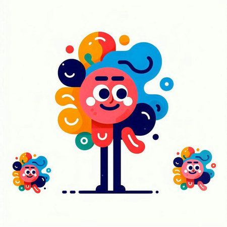 Cartoon vector illustration of funny clown. Colorful funny character.のイラスト素材