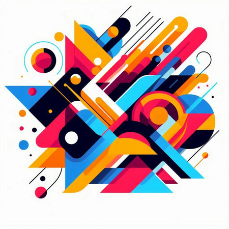 Abstract colorful geometric composition on white background. Vector illustration for your designのイラスト素材