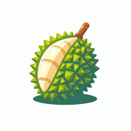durian fruit isolated on a white background. vector illustration.のイラスト素材