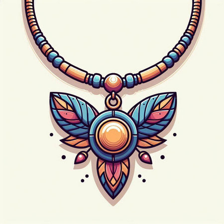 Necklace with pendant. Colorful vector illustration for your designのイラスト素材