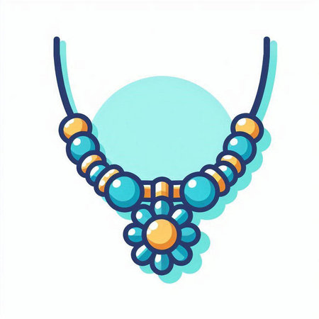Necklace with pearls on a white background. Vector illustration.のイラスト素材