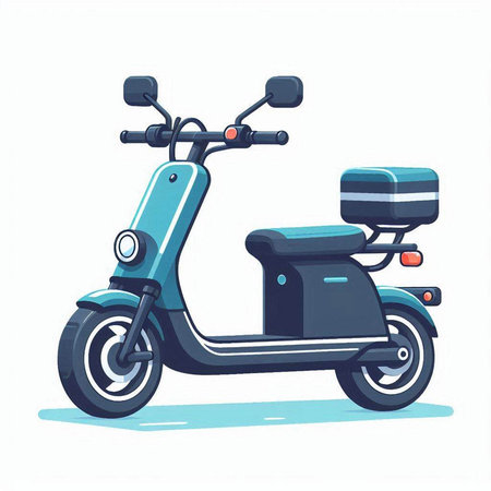 Retro scooter isolated on a white background. Vector illustration.のイラスト素材