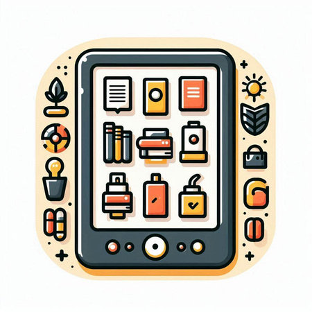 Smartphone with icons of electronic gadgets. Vector illustration in a flat styleのイラスト素材