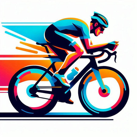 Cyclist Riding a Bike. Extreme Sport. Vector illustration.のイラスト素材