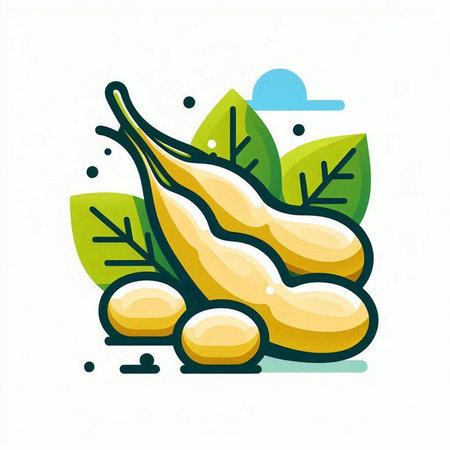 Peanut vector icon, flat design. Vegetarian food concept.のイラスト素材