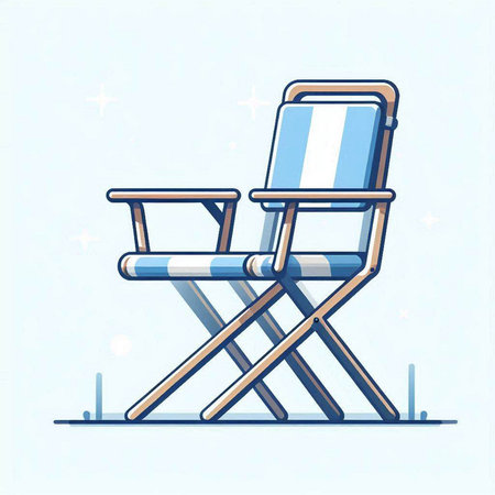 Cinema chair on blue background. Vector illustration in cartoon style.のイラスト素材