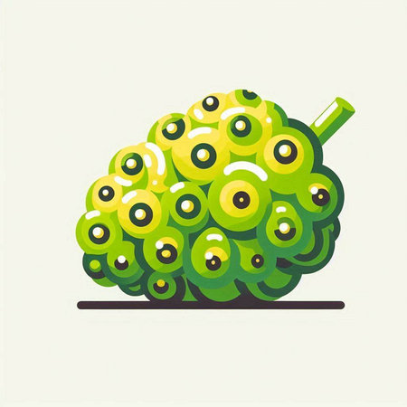Illustration of a green apple in a flat style. Vector illustration.のイラスト素材