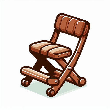 Wooden chair isolated on white background. Vector illustration. Eps 10.のイラスト素材