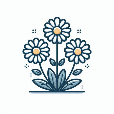 Chamomile flower line icon. Chamomile vector iconのイラスト素材
