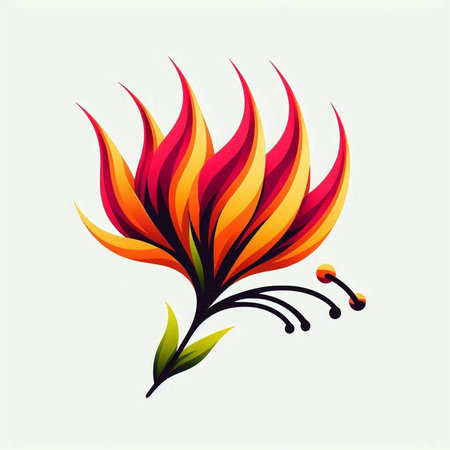 Hibiscus flower vector icon. Colorful tropical flower.のイラスト素材