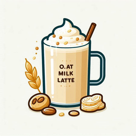 Coffee Latte. Vector illustration of a mug of coffee.のイラスト素材