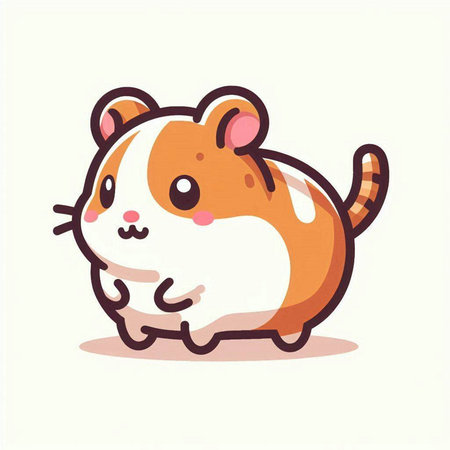 Cute hamster. Vector illustration. Isolated on white background.のイラスト素材