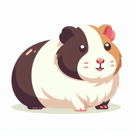 Guinea pig vector illustration. Cute cartoon guinea pig.のイラスト素材