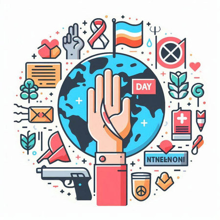 Vector illustration of international day of peace. World peace day concept.のイラスト素材