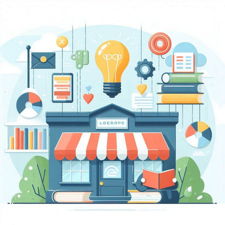 Flat design modern vector illustration concept of online education, e-learning, e-learning.のイラスト素材