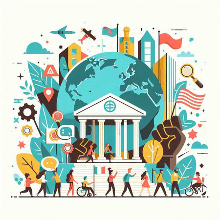 Flat design modern vector illustration concept of global business and finance.のイラスト素材