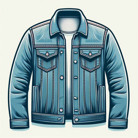 Denim jacket isolated on white background. Vector illustration for your designのイラスト素材