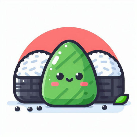 Cute rice dumpling. Vector illustration in cartoon style.のイラスト素材