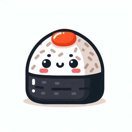 Cute kawaii sushi roll. Vector flat cartoon character illustration icon designのイラスト素材