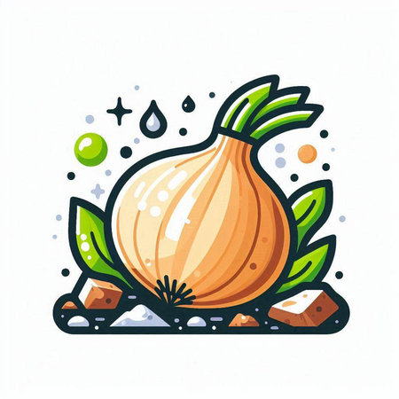 Garlic vector illustration. Isolated object on a white background.のイラスト素材