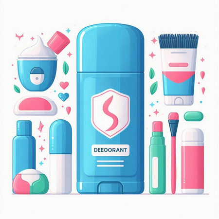 Cosmetics and skin care products. Vector illustration in flat style.のイラスト素材