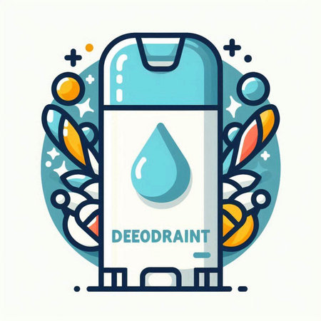Vector illustration of deodorant. Linear icon of liquid soap.のイラスト素材