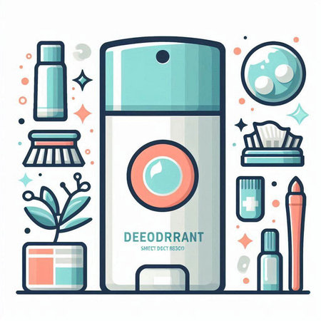 Cosmetics and make up products. Vector illustration in flat style.のイラスト素材