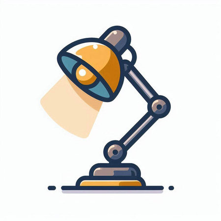 Desk lamp icon. Flat illustration of desk lamp vector icon for web designのイラスト素材