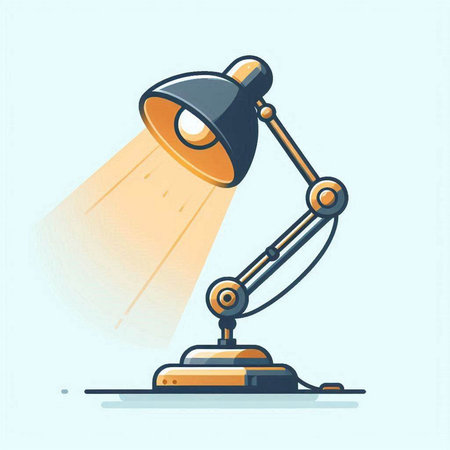 Illustration of a desk lamp in a flat style. Vector illustrationのイラスト素材